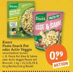 tegut Knorr pasta snack pot Angebot