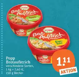 tegut Popp brotaufstrich Angebot