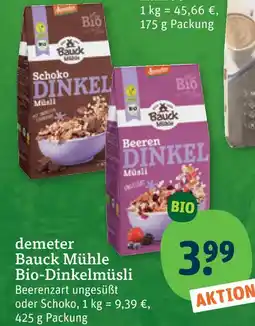 tegut Bauck mühle bio-dinkelmüsli Angebot