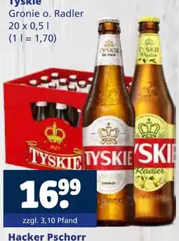 Getränkewelt Tyskie gronie o. radler Angebot