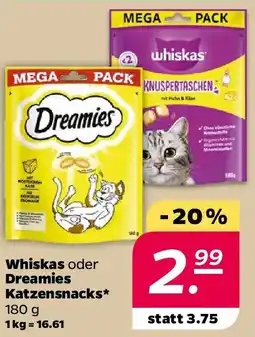 Netto Whiskas oder Dreamies Katzensnacks Angebot