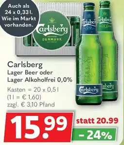 Getränkeland Carlsberg Lager Beer oder Lager Alkoholfrei 0,0% Angebot