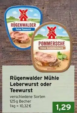 CAP Markt Rügenwalder Mühle Leberwurst oder Teewurst Angebot