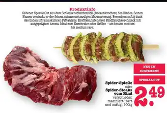 Scheck-in-Center Spider-Spieße oder Spider-Steaks vom Rind Angebot