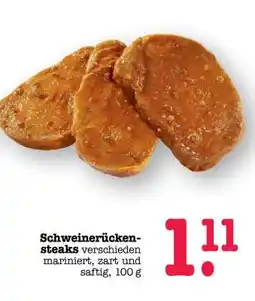 Scheck-in-Center Schweinerückensteaks Angebot