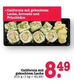 Scheck-in-Center California mit gekochtem Lachs Angebot
