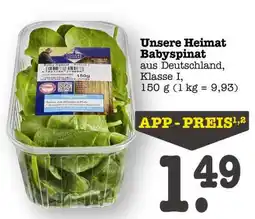Scheck-in-Center Unsere Heimat Babyspinat Angebot