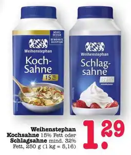 Scheck-in-Center Weihenstephan Kochsahne oder Schlagsahne Angebot