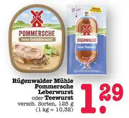 Scheck-in-Center Rügenwalder Mühle Pommersche Leberwurst oder Teewurst Angebot