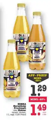 Scheck-in-Center EDEKA Herzstücke Fruchtsaft oder Nektar Angebot