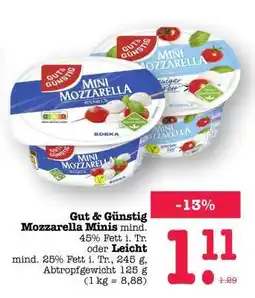 Scheck-in-Center Gut&Günstig Mozzarella Minis Angebot