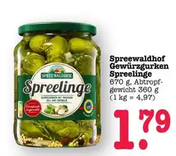 Scheck-in-Center Spreewaldhof Gewürzgurken Spreelinge Angebot