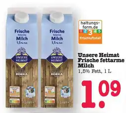 Scheck-in-Center Unsere Heimat Frische fettarme Milch Angebot