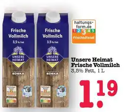 Scheck-in-Center Unsere Heimat Frische Vollmilch Angebot