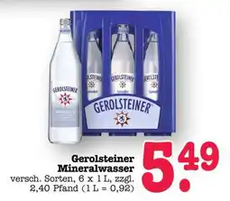 Scheck-in-Center Gerolsteiner Mineralwasser Angebot