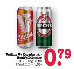 Scheck-in-Center Veltins V+ Curuba oder Beck’s Pilsener Angebot