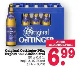 Scheck-in-Center Original Oettinger Pils, Export oder Alkoholfrei Angebot