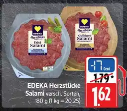 Scheck-in-Center EDEKA Herzstücke Salami Angebot
