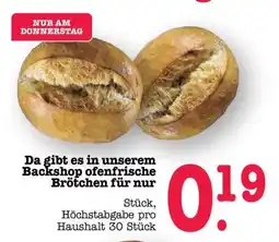 Scheck-in-Center Brötchen Angebot