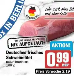 HIT Deutsches frisches Schweinefilet Angebot