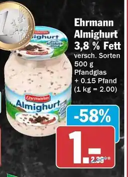 HIT Ehrmann Almighurt 3,8 % Fett Angebot