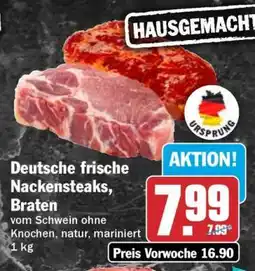 HIT Deutsche frische Nackensteaks, Braten Angebot