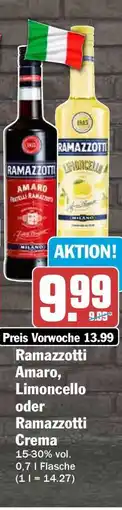 HIT Ramazzotti Amaro, Limoncello oder Ramazzotti Crema Angebot