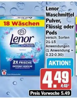 HIT Lenor Waschmittel Pulver, Flüssig oder Pods Angebot