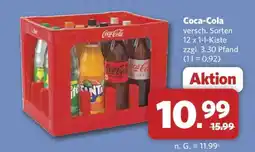Combi Coca-Cola versch. Sorten 12 x 1-l-Kiste zzgl. 3.30 Pfand (1 l = 0.92) Angebot