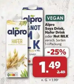 Combi Alpro Soya Drink, Hafer Drink oder Not MLK Angebot