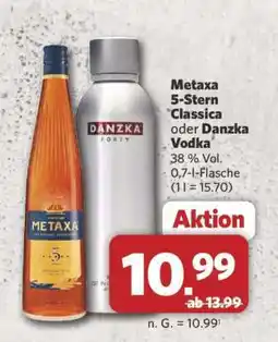 Combi Metaxa 5-Stern Classica oder Danzka Vodka Angebot