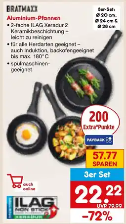 Netto Marken-Discount BRATMAXX Aluminium-Pfannen 3er Set Angebot