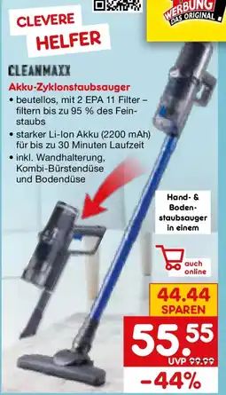 Netto Marken-Discount CLEANMAXX Akku-Zyklonstaubsauger Angebot