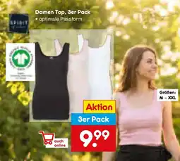 Netto Marken-Discount SPIRIT Damen Top, 3er Pack Angebot