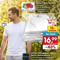 Netto Marken-Discount FRUITBLOOM. Herren T-Shirt, 7er Pack Angebot