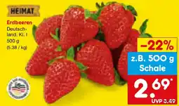 Netto Marken-Discount HEIMAT Erdbeeren Angebot