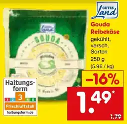 Netto Marken-Discount GUTES Land Gouda Reibekäse Angebot