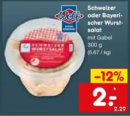 Netto Marken-Discount Wolf Schweizer oder Bayerischer Wurstsalat Angebot