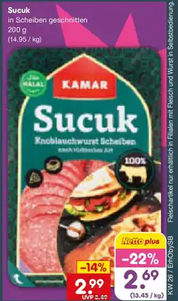 Netto Marken-Discount KAMAR Sucuk Angebot