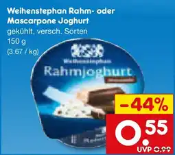 Netto Marken-Discount Weihenstephan Rahm- oder Mascarpone Joghurt Angebot
