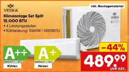 Netto Marken-Discount VESKA Klimaanlage Set Split 12.000 BTU Angebot