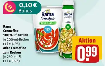 REWE Rama Cremefine 100% Pflanzlich oder Cremefine zum Kochen Angebot