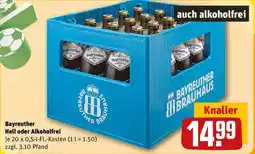 REWE Bayreuther Hell oder Alkoholfrei Angebot