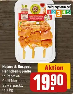 REWE Nature & Respect Hähnchen-Spieße Angebot