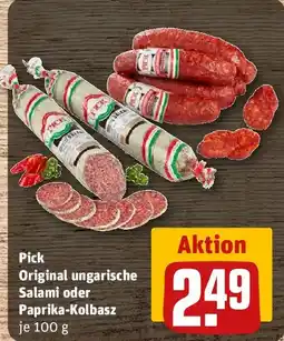 REWE Pick Original ungarische Salami oder Paprika-Kolbasz Angebot