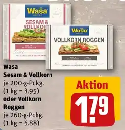 REWE Wasa Sesam & Vollkorn oder Vollkorn Roggen Angebot