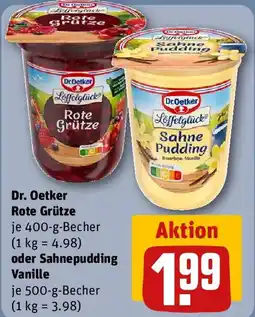 REWE Dr. Oetker Rote Grütze oder Sahnepudding Vanille Angebot