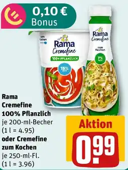 REWE Rama cremefine 100% pflanzlich oder cremefine zum kochen Angebot