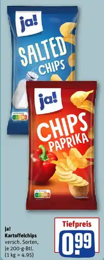 REWE ja! Kartoffelchips Angebot