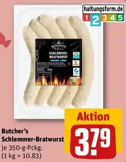 REWE Butcher's Schlemmer-Bratwurst Angebot